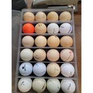 Vintage 24 Golf Balls, Assorted Brands: Titleist, DDN IV, TOUR, Spaulding B74